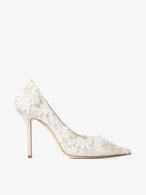 JIMMY CHOO Love 100 Ivory Mix Bloom Paillette Embroidery Pumps