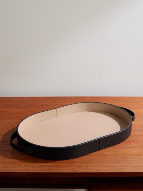 Smythson Panama Cross-Grain Leather Tray