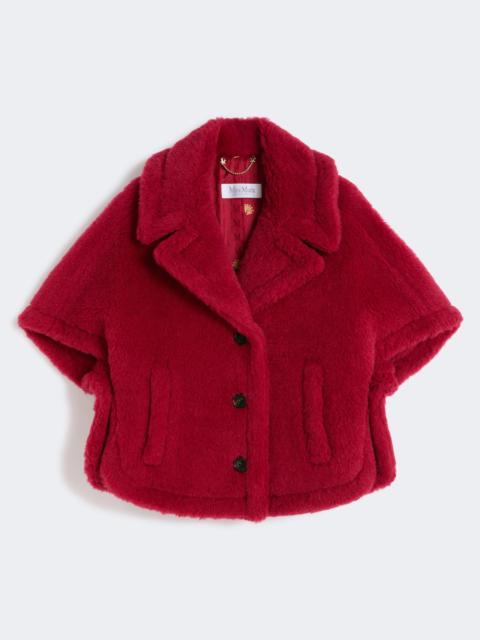 Max Mara Alpaca and wool Teddy fabric cape - RED