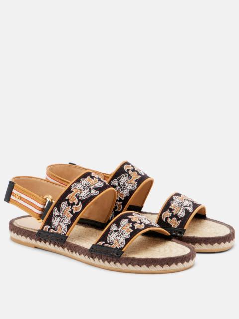 Bribri leather-trimmed raffia espadrille sandals