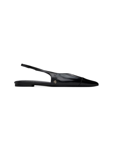 ANINE BING Black Elena Slingback Ballerina Flats