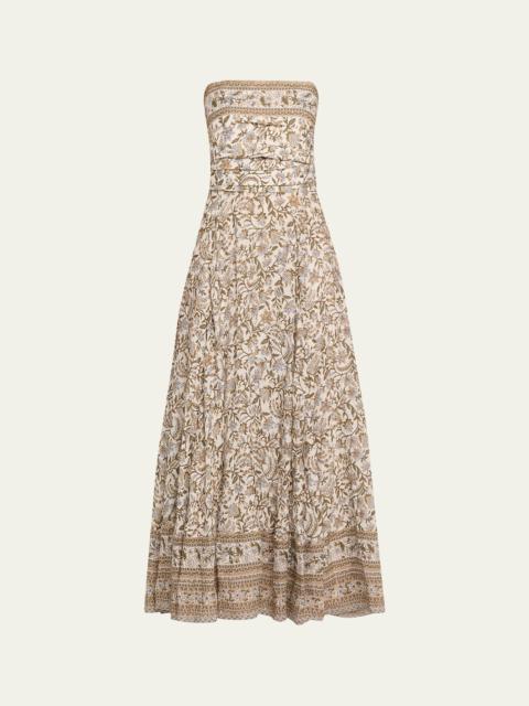 VERONICA BEARD Lana Floral Strapless Maxi Dress