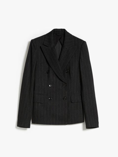 Max Mara Double-breasted blazer in pinstriped jersey