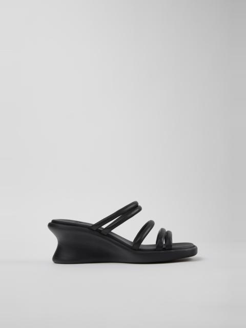 CAMPER Louise Sandal Black Leather Sandals for Women.