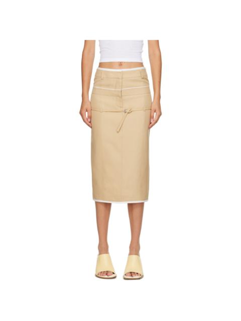 JACQUEMUS Beige Le Chouchou 'La Jupe Caraco' Midi Skirt