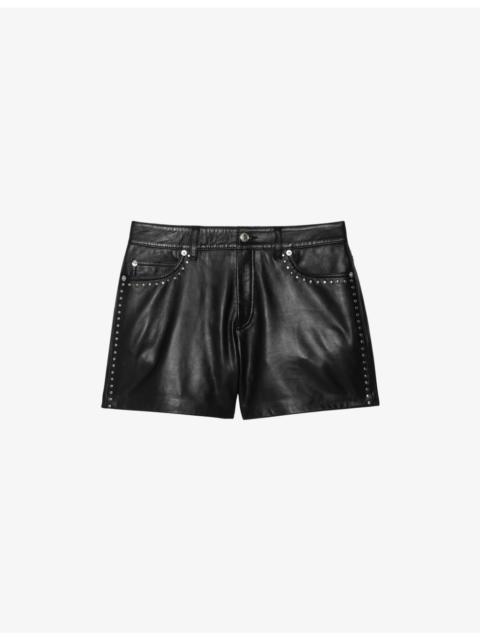 Zadig & Voltaire Siddyl Stud-Embellished Leather Shorts