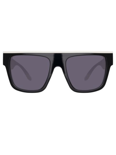 MAGDA BUTRYM X LF FLAT WHITE TOP SUNGLASSES IN BLACK