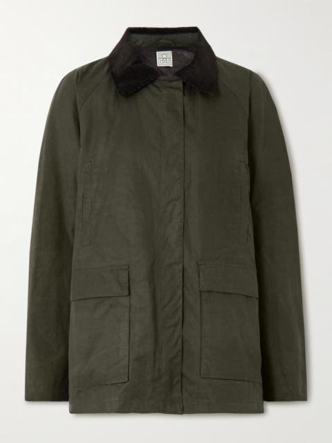 TOTEME Oversized Corduroy-trimmed Waxed Organic Cotton Jacket