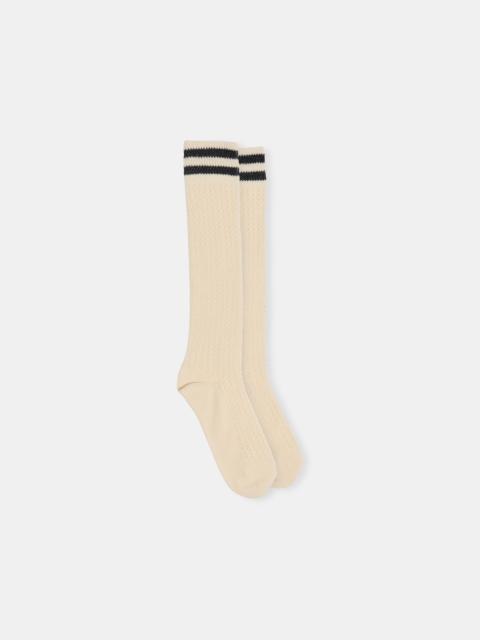 dolce vita POINTELLE STRIPED KNEE HIGH SOCKS BLACK WHITE