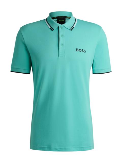 BOSS POLO SHIRT WITH CONTRAST LOGOS