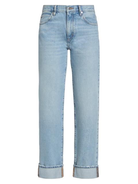 FRAME Women's The Cuffed Hang Mid-Rise Jeans - Brine