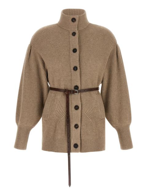 Brunello Cucinelli English Half-Ribbed Cardigan