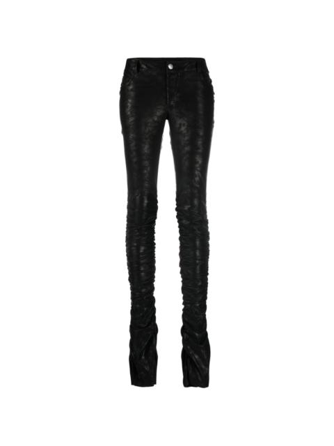 MISBHV low-rise ruched skinny trousers