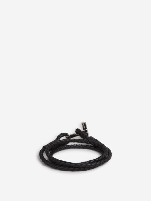 TOM FORD BRAIDED LEATHER BRACELET