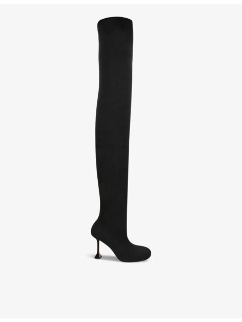 Amina Muaddi Veneda Stretch knee-length woven boots