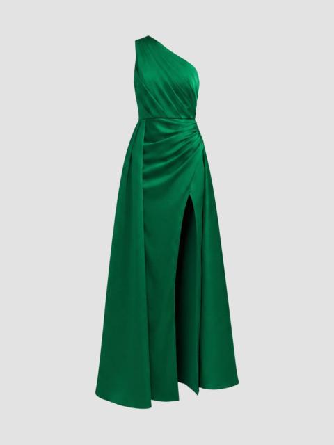 MAC DUGGAL Women's One-Shoulder Satin Column Gown - Emerald