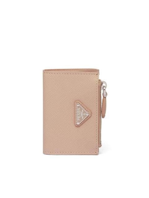 Prada logo-plaque leather cardholder