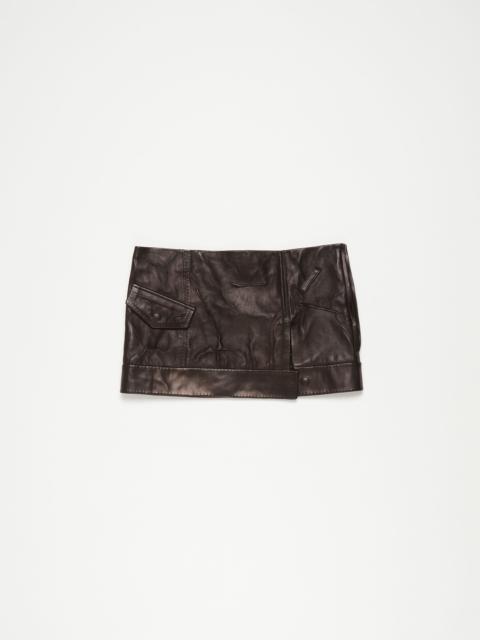 Acne Studios Creased leather mini skirt - Black