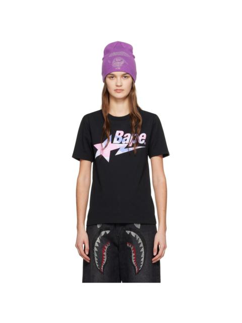 Black & Purple Liquid Camo 'BAPE STA' T-Shirt