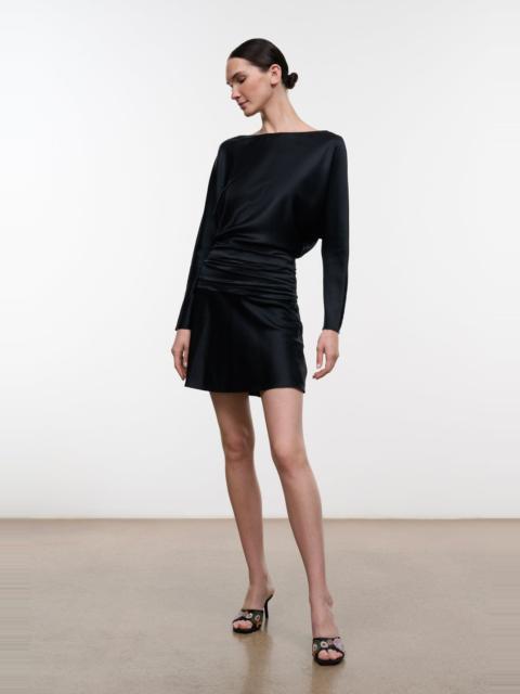 STAUD STAUD FREDA SILK MINI DRESS BLACK
