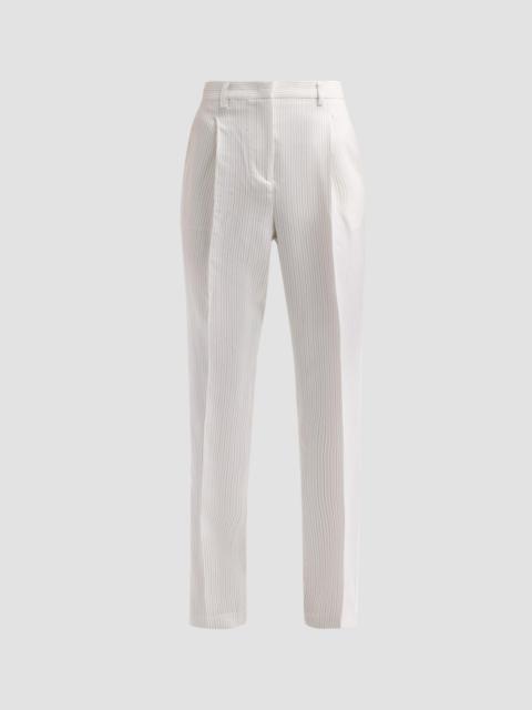 BRANDON MAXWELL Women's The Anja Wool-Silk Trousers - Ivory Navy