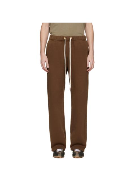 LES TIEN Brown Heavyweight Classic Sweatpants