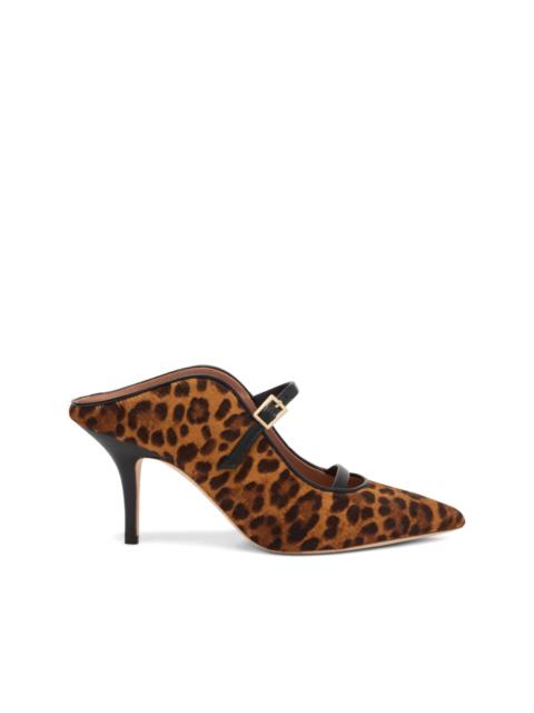 MALONE SOULIERS 70mm leopard-print buckle mules
