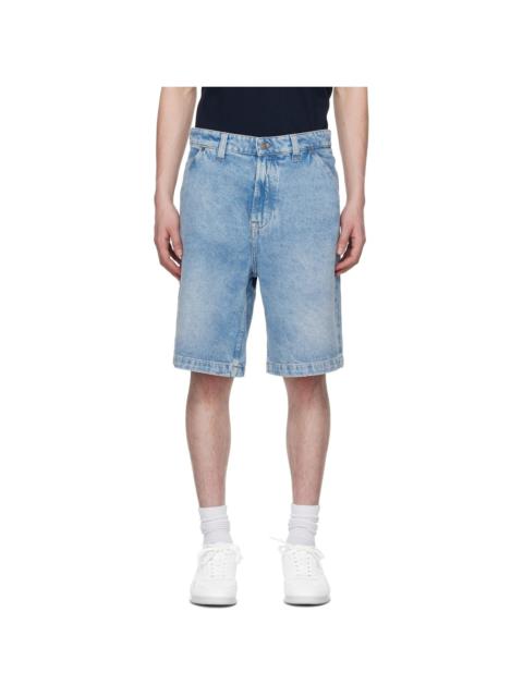BOSS Blue Faded Denim Shorts