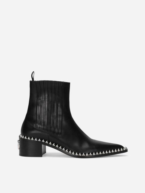Dolce & Gabbana Brushed calfskin Achille boots with studs