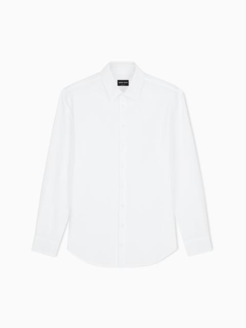 GIORGIO ARMANI REGULAR-FIT COTTON-SEERSUCKER SHIRT