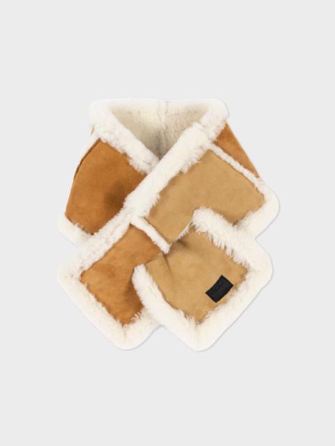 Paul Smith Tan Shearling Patchwork Scarf