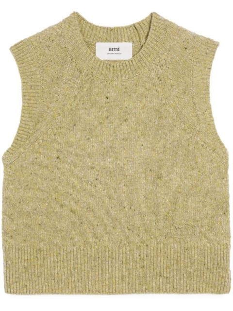 AMI Paris logo-embroidered knitted vest