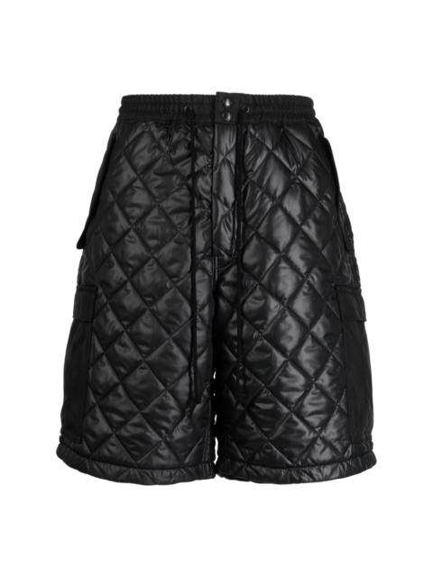 Junya Watanabe MAN diamond-quilted faux-leather shorts