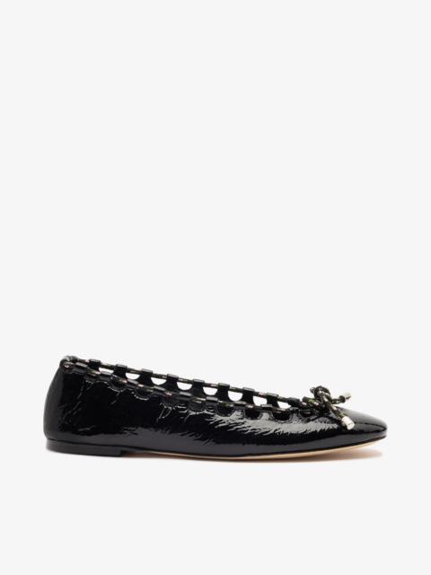 Larroudé Gallina Ballet Flat In Black Patent Leather