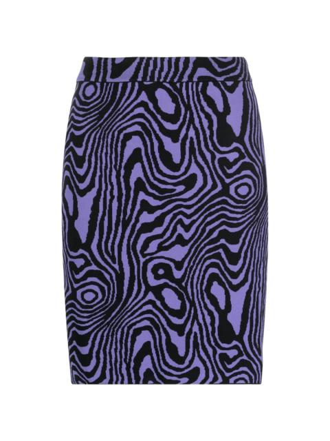 graphic-pattern knitted mini skirt