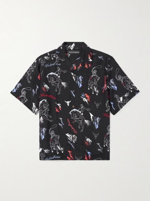 WACKO MARIA Convertible-Collar Printed Woven Shirt Black