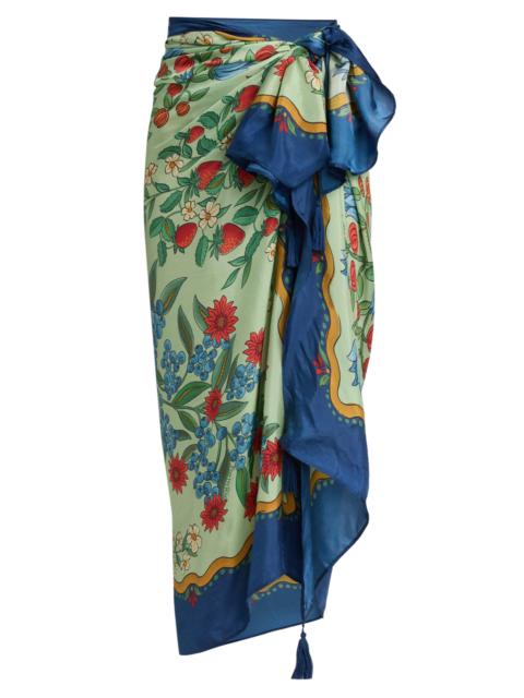 FARM RIO Women's Fruit Beauty Faded Printed Cotton Sarong - Faded Green