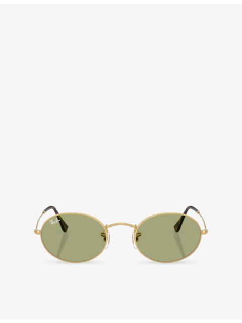 Ray-Ban RB3547 Oval Metal Summer Capsule Oval-Frame Metal Sunglasses