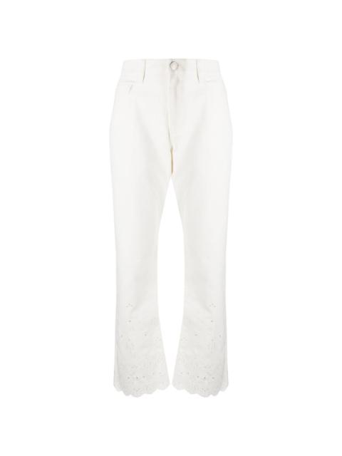 Noemie eyelet-embroidered straight jeans