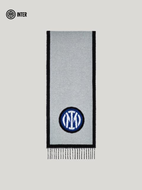 Canali GREEN WOOL AND CASHMERE JACQUARD SCARF - INTER COLLECTION