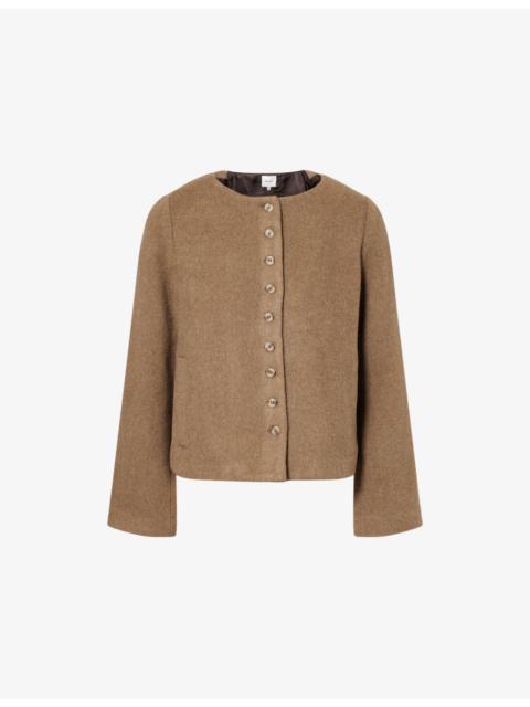 Reformation Lucia Round-Neck Wool-Blend Jacket