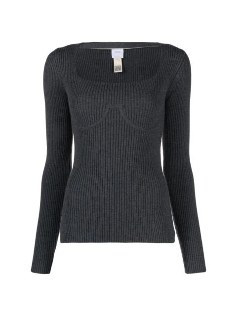 PATOU cut-out wool-blend top