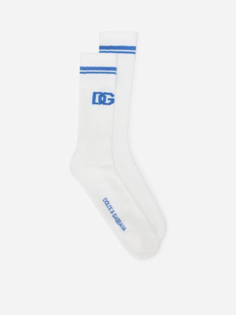 Dolce & Gabbana Cotton jacquard socks with DG logo