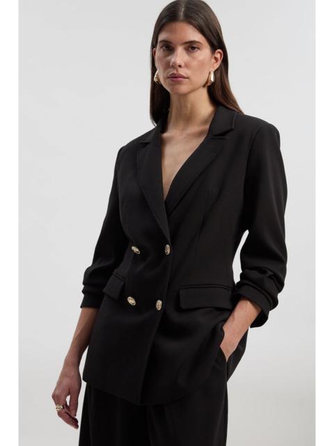 KAREN MILLEN Tall Compact Stretch Essential Tailored Double Breasted Blazer