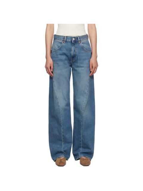 6397 Blue Big Twisted Seam Jeans