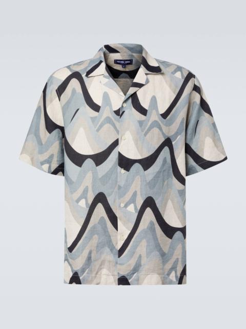 FRESCOBOL CARIOCA Roberto printed linen bowling shirt