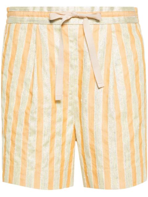 forte_forte striped drawstring shorts