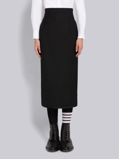 Thom Browne TWILL TIPPING HOLIDAY HIGH WAISTED MIDI PENCIL SKIRT