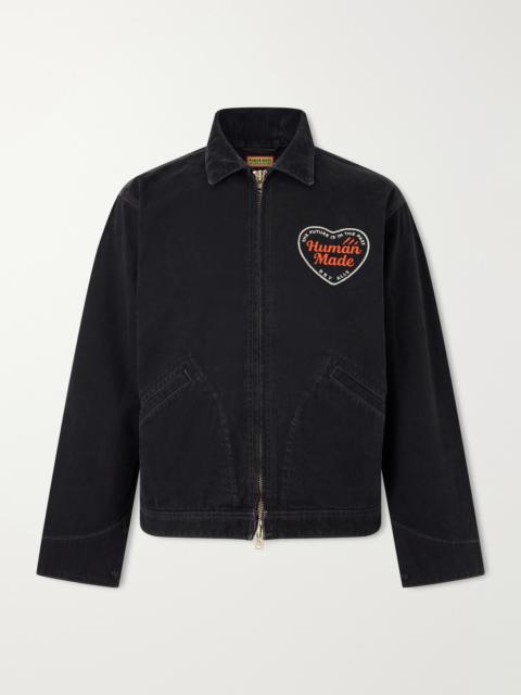 Human Made Logo-Embroidered Corduroy-Trimmed Cotton-Twill Blouson Jacket