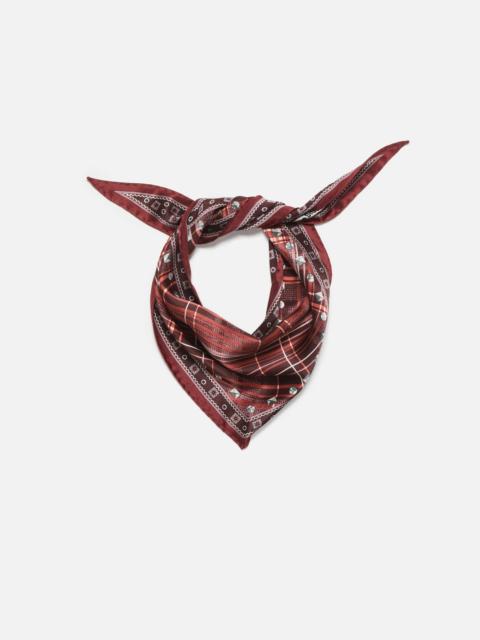 Acne Studios Checkered silk bandana - Burgundy/brown